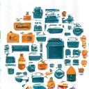 Įvairių finansinių instrumentų miniatiūros su 10% skaičiumi