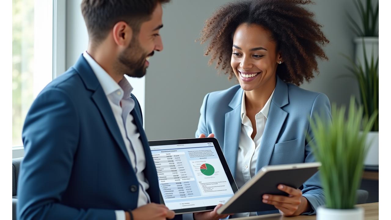 Finansų ekspertas aiškina kredito analizės rezultatus klientui